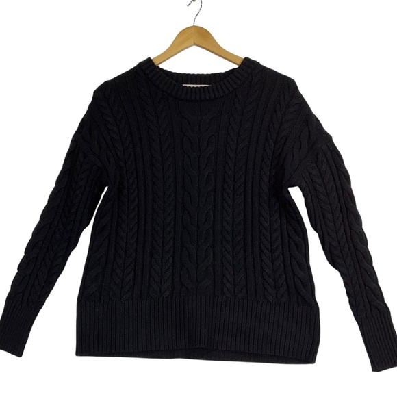 Philosophy Sweaters - Philosophy Ribbed Crewneck Black Cable Knit Sweater NWT